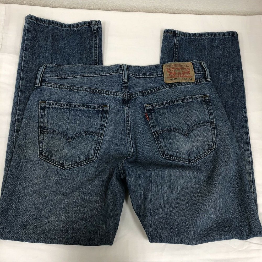 Mens Levi Strauss 559 W33 L30 Jeans Medium Wash - Picture 9 of 10
